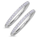 Photo of Bassey 3/8 ct tw. Diamond Same Sex Ladies Band Set 10K White Gold [WL269W]