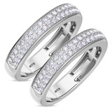 Photo of Amber 1 3/8 ct tw. Diamond Same Sex Mens Band Set 14K White Gold [WM260W]