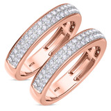 Photo of Iris 1 3/8 ct tw. Diamond Same Sex Mens Band Set 10K Rose Gold [WM261R]