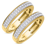 Photo of Iris 1 3/8 ct tw. Diamond Same Sex Mens Band Set 14K Yellow Gold [WM261Y]