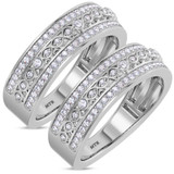 Photo of Charaya 7/8 ct tw. Diamond Same Sex Mens Band Set 14K White Gold [WM262W]