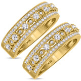 Photo of Bria 1 1/2 ct tw. Diamond Same Sex Mens Band Set 10K Yellow Gold [WM265Y]