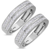 Photo of Bassey 1 1/10 ct tw. Diamond Same Sex Mens Band Set 14K White Gold [WM269W]