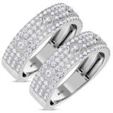 Photo of Hart 1 1/2 ct tw. Diamond Same Sex Mens Band Set 14K White Gold [WM270W]