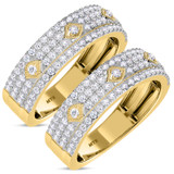 Photo of Hart 1 1/2 ct tw. Diamond Same Sex Mens Band Set 14K Yellow Gold [WM270Y]
