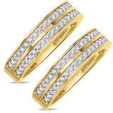 Photo of Sloane 1 1/10 ct tw. Diamond Same Sex Mens Band Set 10K Yellow Gold [WM272Y]