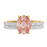 Photo of Zorya 2 1/2 CT. T.W. Morganite and Diamond Matching Bridal Ring Set 14K Yellow Gold [BR266Y-C000]