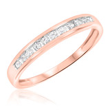 Photo of Tegan 3/4 CT. T.W. Diamond Princess Cluster Bridal Set 14K Rose Gold [BT512RL]