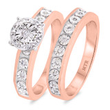 Photo of Minah 1/4 Carat T.W. Round Cluster Bridal Set 10K Rose Gold [BR890R-C000]