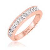 Photo of Minah 1/4 Carat T.W. Round Cluster Bridal Set 10K Rose Gold [BT890RL]