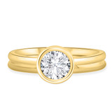 Photo of Hazel 3/4 ct tw. Lab Grown Diamond Round Solitaire Bridal Set 14K Yellow Gold [BR1401Y-L070]