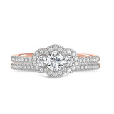 Photo of Harlowe 3/4 ct tw. Lab Grown Diamond Round Solitaire Bridal Set 14K Rose Gold [BR1402R-C000]