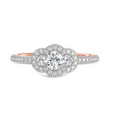 Photo of Harlowe 3/4 ct tw. Lab Grown Diamond Round Solitaire Bridal Set 14K Rose Gold [BT1402RE-C000]