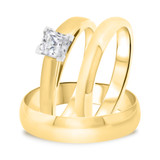 Photo of Jandi 3/4 ct tw. Lab Grown Diamond Princess Solitaire Trio Set 14K Yellow Gold [BT1702Y-K070]
