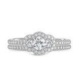 Photo of Harlowe 3/4 ct tw. Lab Grown Diamond Round Solitaire Bridal Set 14K White Gold [BR1402W-C000]