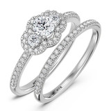 Photo of Harlowe 3/4 ct tw. Lab Grown Diamond Round Solitaire Bridal Set 14K White Gold [BR1402W-C000]