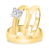 Photo of Jandi 1 ct tw. Lab Grown Diamond Princess Solitaire Trio Set 14K Yellow Gold [BT1702Y-K095]