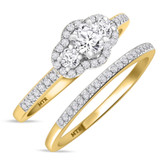 Photo of Harlowe 3/4 ct tw. Lab Grown Round Solitaire Bridal Set 14K Yellow Gold [BR1402Y-C000]