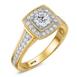 Photo of Kadia 1 1/4 ct tw. Lab Grown Diamond Round Solitaire Bridal Set 14K Yellow Gold [BT1403YE-C000]