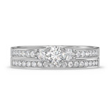 Photo of Marline 3/4 ct tw. Lab Grown Diamond Round Solitaire Bridal Set 10K White Gold [BR1404W-C000]