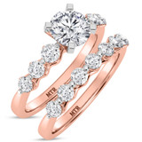 Photo of Oxley 2 ct tw. Lab Grown Diamond Round Solitaire Bridal Set 14K Rose Gold [BR1405R-L095]
