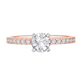Photo of Prudence 1 1/5 ct tw. Lab Grown Diamond Round Solitaire Bridal Set 14K Rose Gold [BT1406RE-L070]