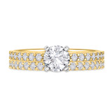 Photo of Prudence 1 1/5 ct tw. Lab Grown Diamond Round Solitaire Bridal Set 14K Yellow Gold [BR1406Y-L070]