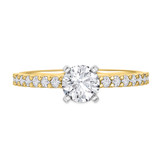 Photo of Prudence 1 1/5 ct tw. Lab Grown Diamond Round Solitaire Bridal Set 14K Yellow Gold [BT1406YE-L070]