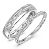 Photo of Harlowe 3/8 ct tw. Lab Grown Diamond Wedding Band Set 14K White Gold [WB1402W]