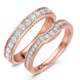 Photo of Kadia 1 1/4 ct tw. Lab Grown Diamond Wedding Band Set 14K Rose Gold [WB1403R]
