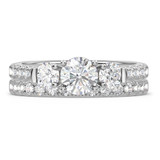 Photo of Melika 2 1/4 ct tw. Lab Grown Diamond Round Solitaire Bridal Set 10K White Gold [BR1408W-L070]