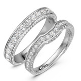 Photo of Kadia 1 1/4 ct tw. Lab Grown Diamond Wedding Band Set 10K White Gold [WB1403W]