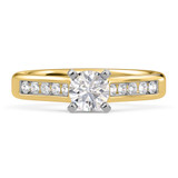 Photo of Samaria 1 1/5 ct tw. Lab Grown Diamond Round Solitaire Bridal Set 14K Yellow Gold [BT1409YE-L070]