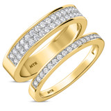 Photo of Marline 7/8 ct tw. Lab Grown Diamond Wedding Band Set 10K Yellow Gold [WB1404Y]