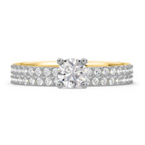 Photo of Keanu 1 ct tw. Lab Grown Diamond Round Solitaire Bridal Set 14K Yellow Gold [BR1410Y-L045]