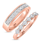 Photo of Oxley 1 1/8 ct tw. Lab Grown Diamond Wedding Band Set 14K Rose Gold [WB1405R]