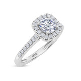 Photo of Nikau 1 1/8 ct tw. Lab Grown Diamond Round Solitaire Bridal Set 10K White Solid Gold [BT1411WE-L070]