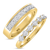 Photo of Oxley 1 1/8 ct tw. Lab Grown Diamond Wedding Band Set 14K Yellow Gold [WB1405Y]