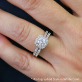 Photo of Nikau 1 1/8 ct tw. Lab Grown Diamond Round Solitaire Bridal Set 14K Yellow Solid Gold [BR1411Y-L070]