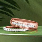 Photo of Prudence 1/2 ct tw. Lab Grown Diamond Wedding Band Set 10K Rose Gold [WB1406R]