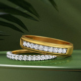 Photo of Prudence 1/2 ct tw. Lab Grown Diamond Wedding Band Set 14K Yellow Gold [WB1406Y]