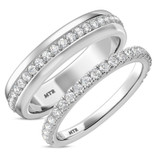 Photo of Kailani 7/8 ct tw. Lab Grown Diamond Wedding Band Set 10K White Gold [WB1407W]