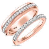 Photo of Melika 3/4 ct tw. Lab Grown Diamond Wedding Band Set 14K Rose Gold [WB1408R]