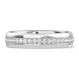 Photo of Melika 3/4 ct tw. Lab Grown Diamond His and Hers Matching Wedding Band Set 14K White Gold [BT1408WM]