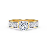 Photo of Gedel 1 3/4 ct tw. Lab Grown Diamond Round Solitaire Bridal Set 10K Yellow Gold [BT1415YE-L095]