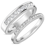 Photo of Samaria 1 1/10 ct tw. Lab Grown Diamond Wedding Band Set 14K White Gold [WB1409W]