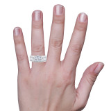 Photo of Lesha 2 1/5 ct tw. Lab Grown Diamond Round Solitaire Bridal Set 14K White Gold [BR1416W-L095] [HT]