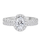 Photo of Soban 1 1/2 ct tw. Lab Grown Diamond Oval Solitaire Bridal Set 14K White Gold [BR1417W-C000]