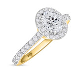 Photo of Soban 1 1/2 ct tw. Lab Grown Diamond Oval Solitaire Bridal Set 10K Yellow Gold [BT1417YE-C000]