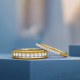 Photo of Keanu 7/8 ct tw. Lab Grown Diamond Wedding Band Set 10K Yellow Gold [WB1410Y]